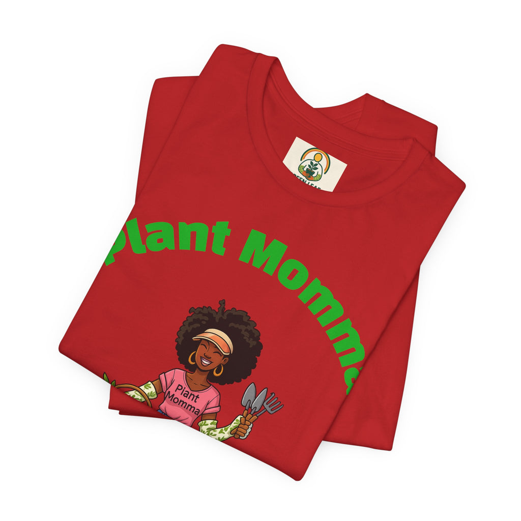 Plant Momma T‑Shirt — Cute Afro Garden Mom Graphic Tee
