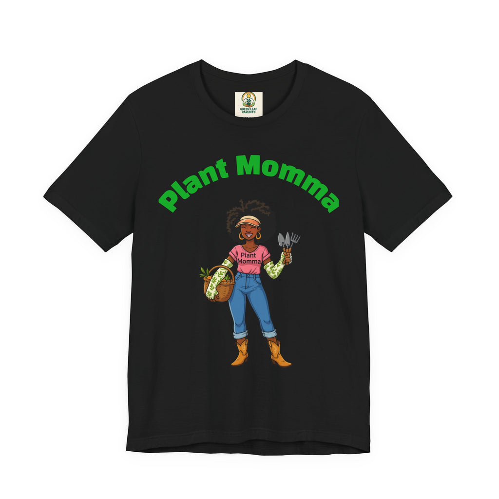 Plant Momma T‑Shirt — Cute Afro Garden Mom Graphic Tee