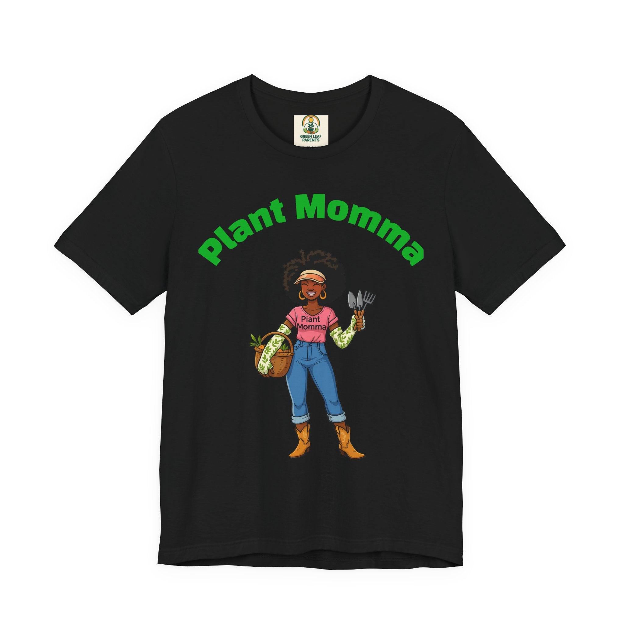 Plant Momma T‑Shirt — Cute Afro Garden Mom Graphic Tee