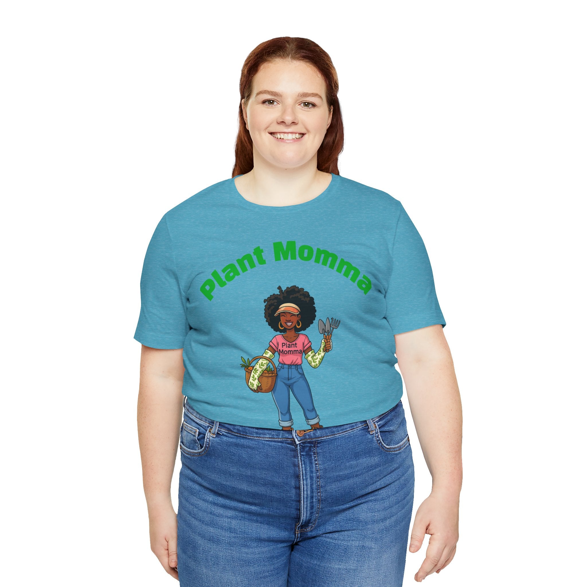 Plant Momma T‑Shirt — Cute Afro Garden Mom Graphic Tee