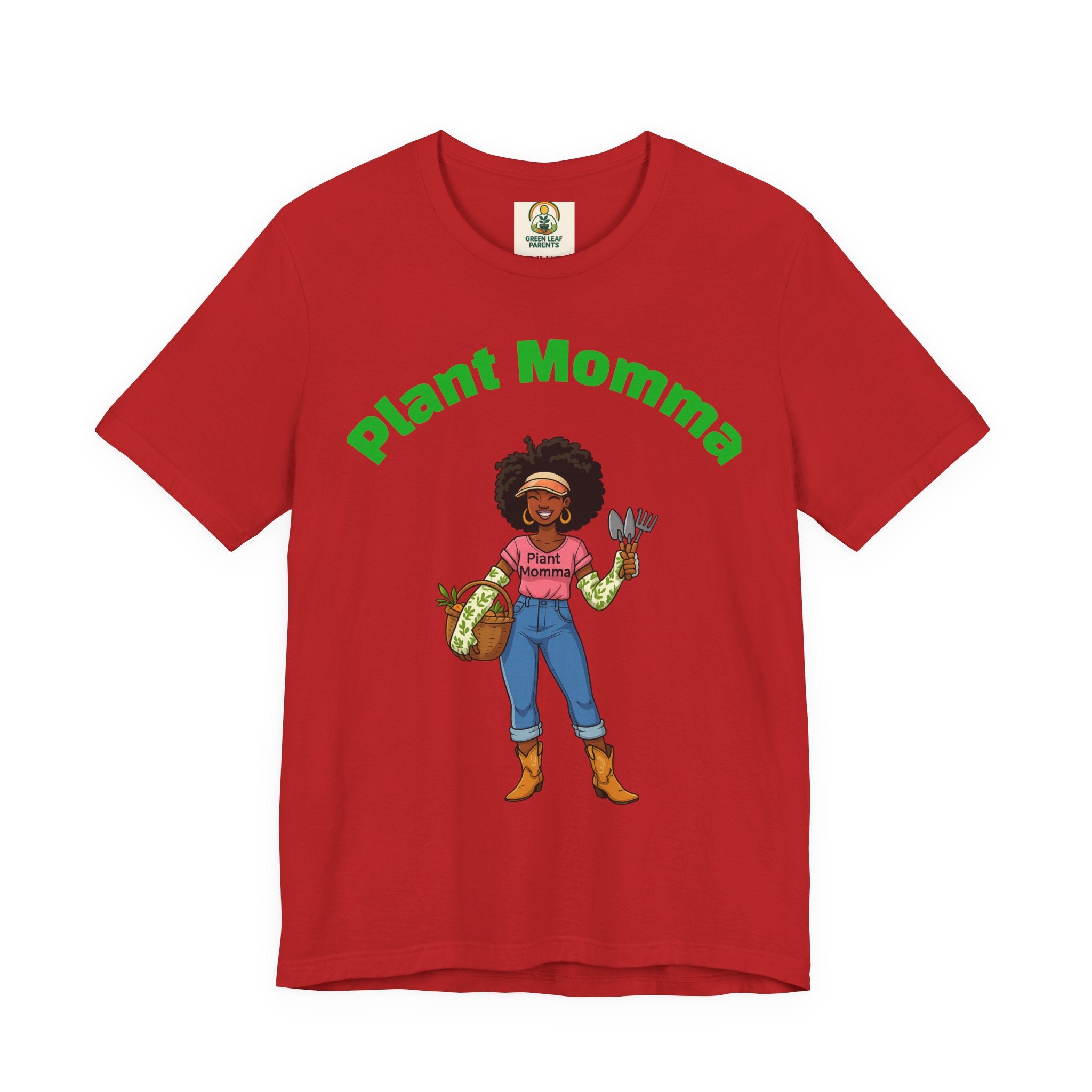 Plant Momma T‑Shirt — Cute Afro Garden Mom Graphic Tee