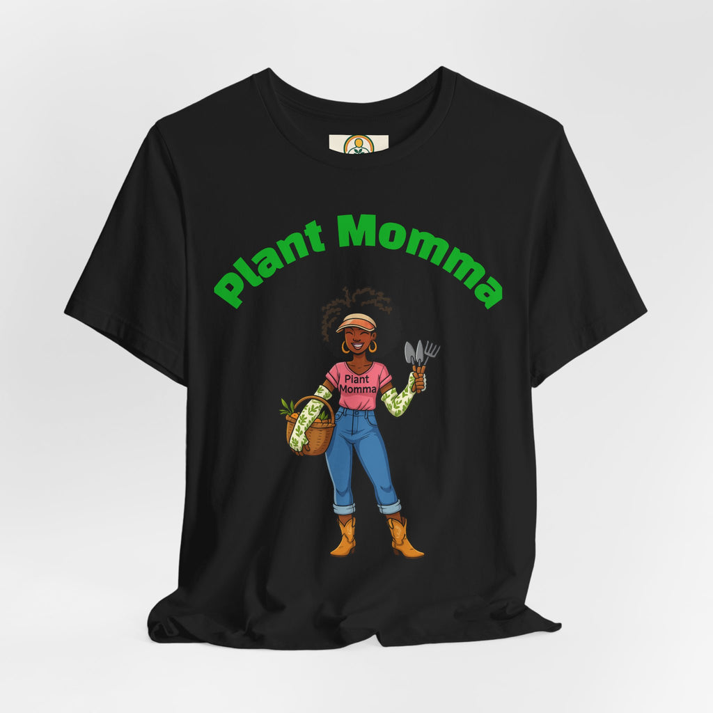 Plant Momma T‑Shirt — Cute Afro Garden Mom Graphic Tee