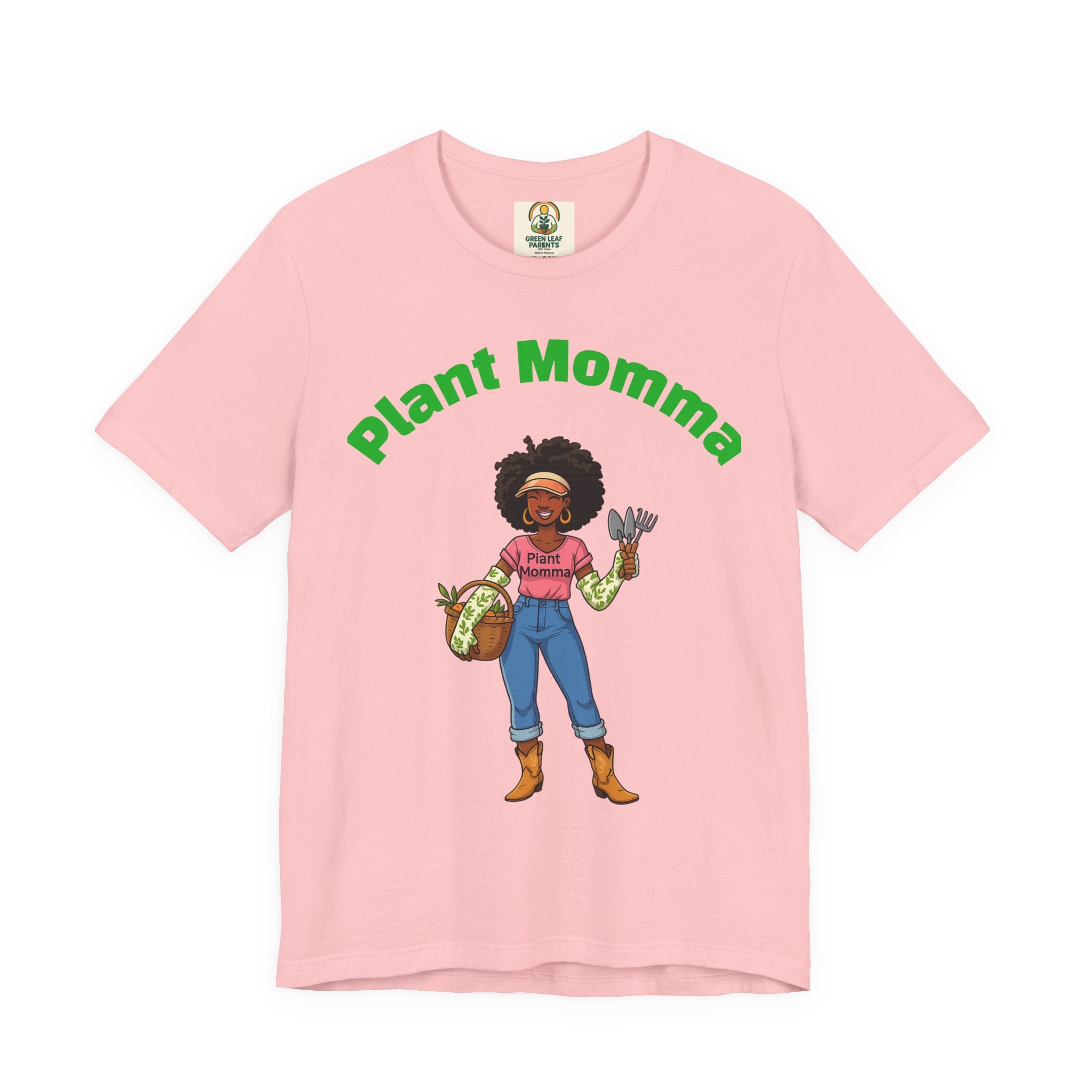 Plant Momma T‑Shirt — Cute Afro Garden Mom Graphic Tee