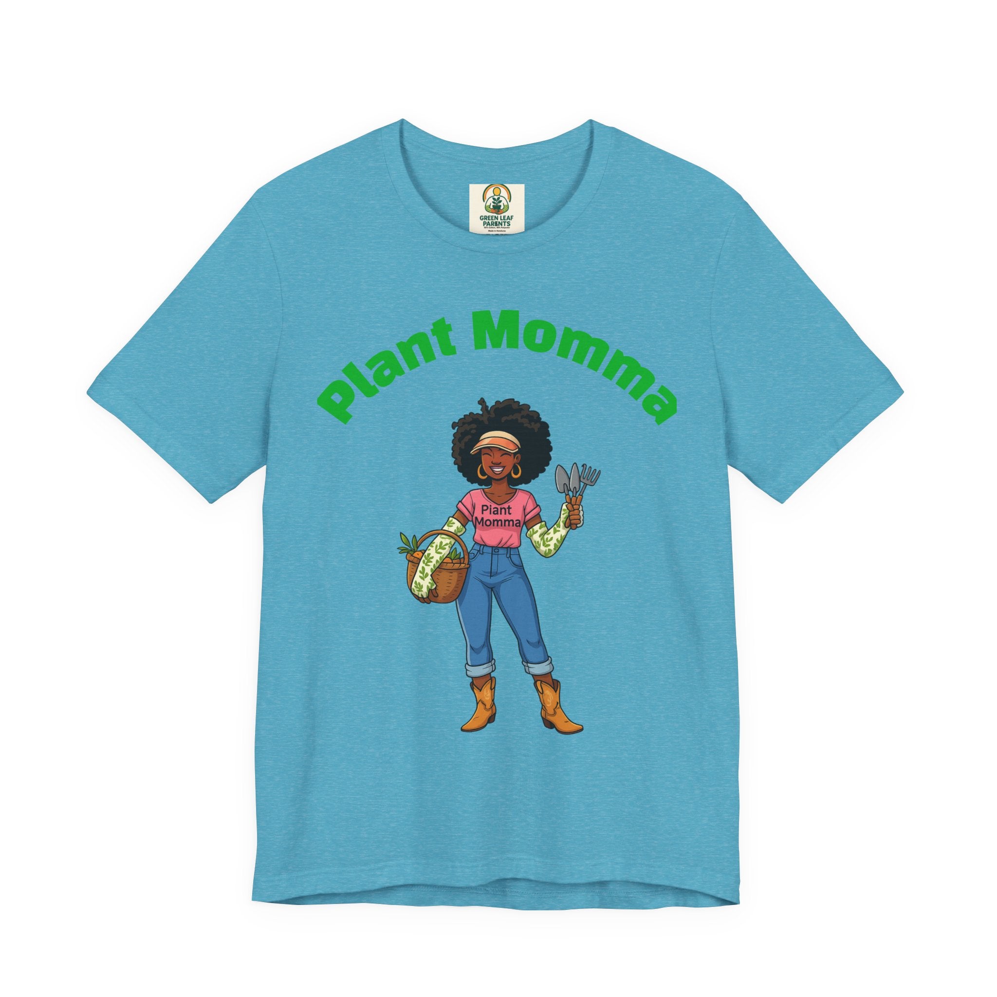 Plant Momma T‑Shirt — Cute Afro Garden Mom Graphic Tee