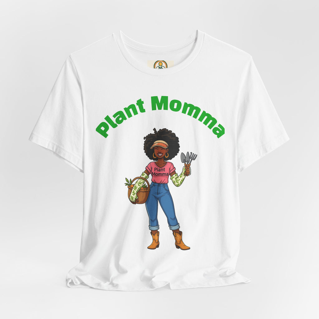 Plant Momma T‑Shirt — Cute Afro Garden Mom Graphic Tee