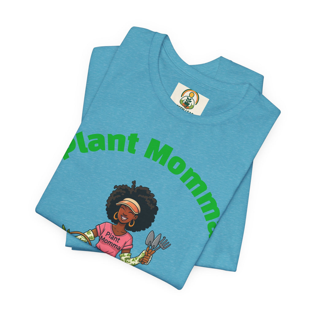 Plant Momma T‑Shirt — Cute Afro Garden Mom Graphic Tee