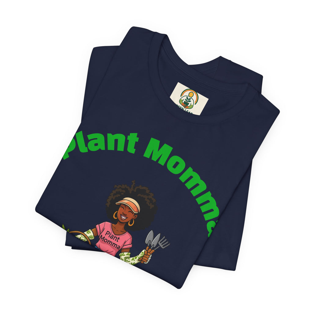 Plant Momma T‑Shirt — Cute Afro Garden Mom Graphic Tee