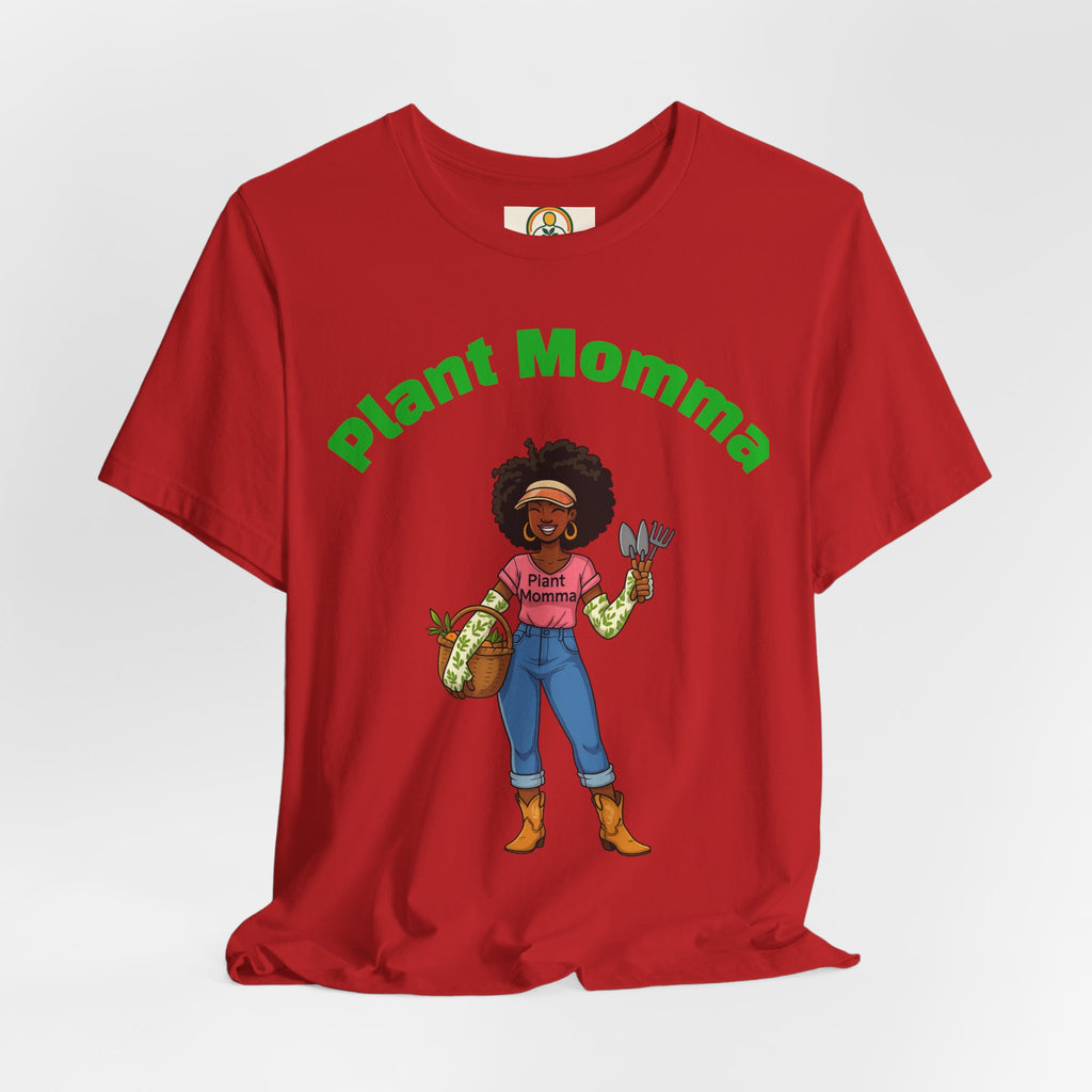 Plant Momma T‑Shirt — Cute Afro Garden Mom Graphic Tee