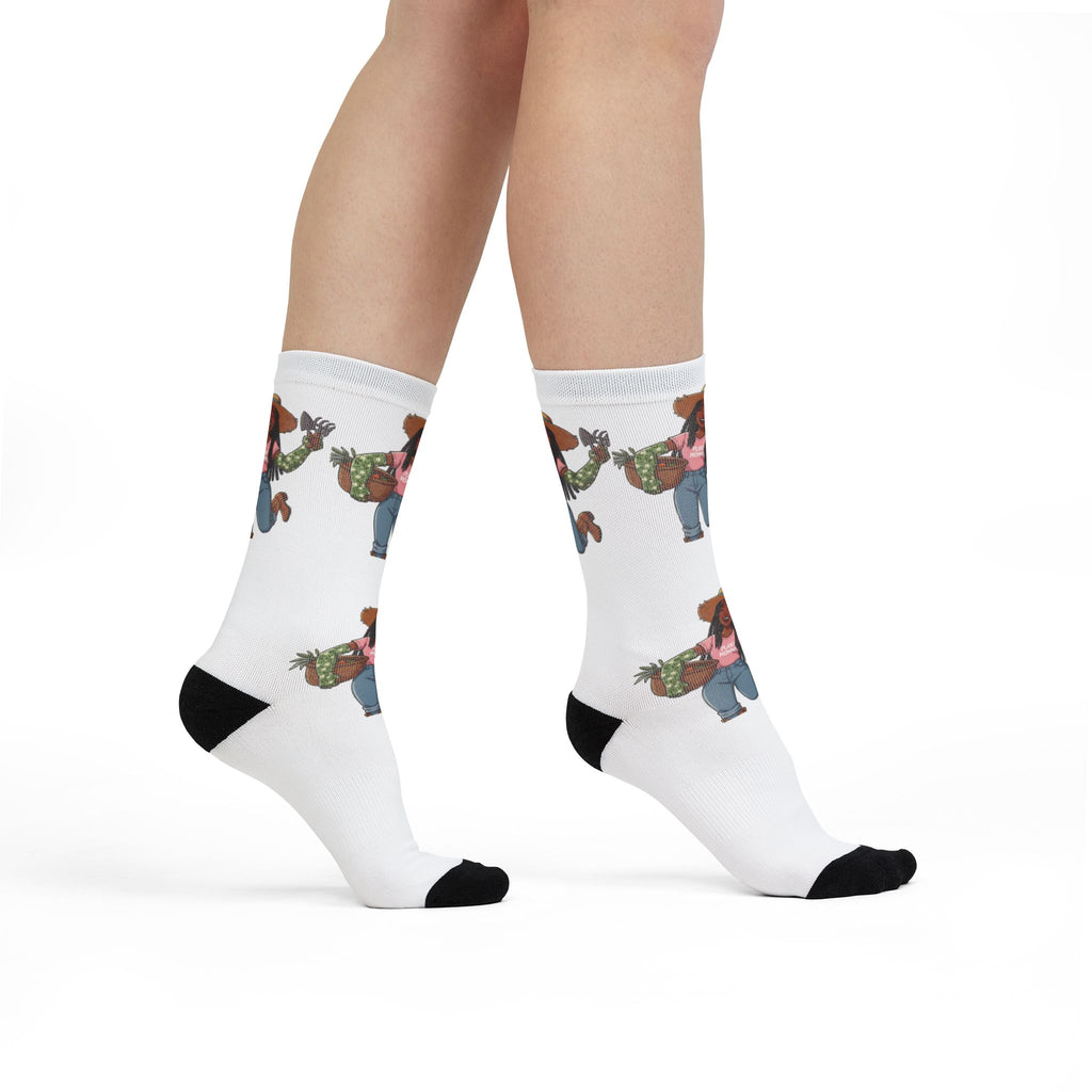 Garden Girl Crew Socks — Cute Plant Lady Sublimation Socks