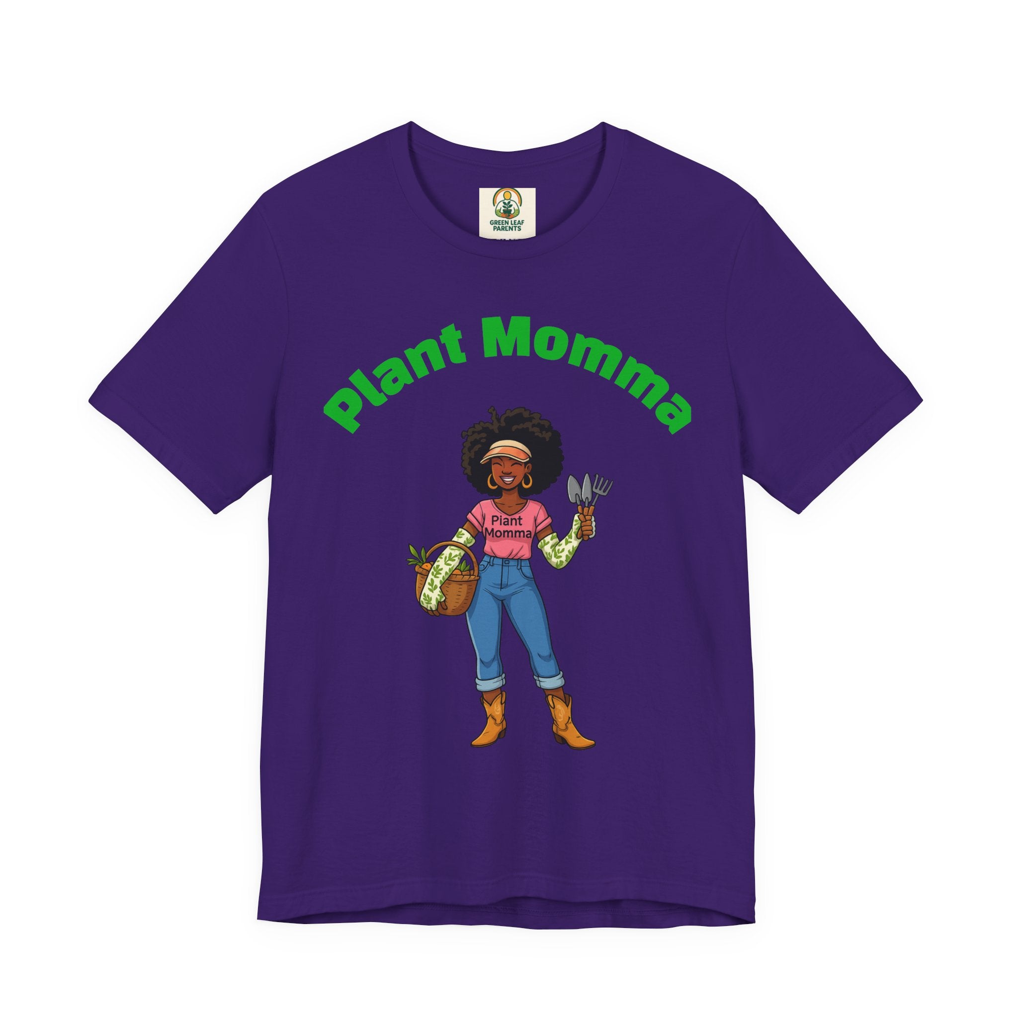 Plant Momma T‑Shirt — Cute Afro Garden Mom Graphic Tee