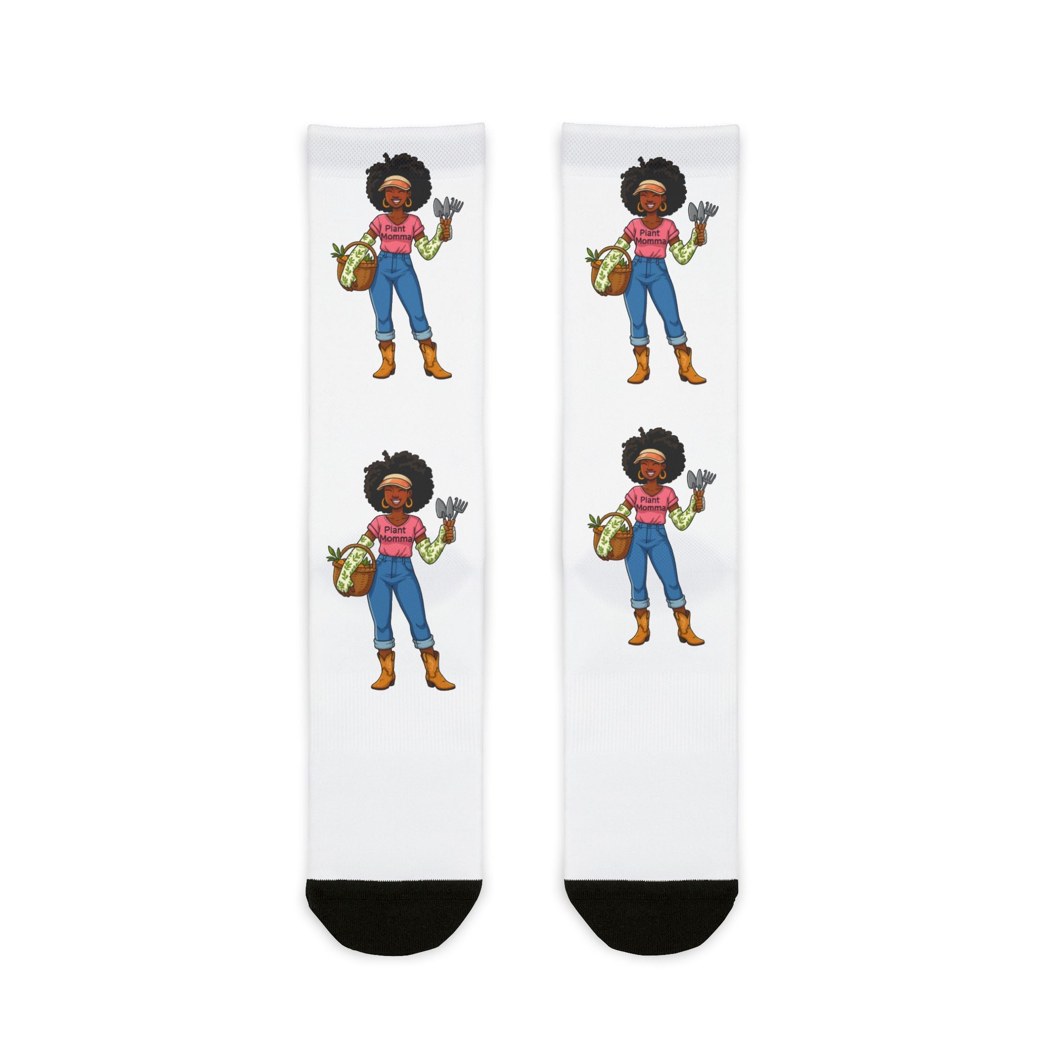 Gardener Girl Crew Socks — Sublimation Printed Gardening Socks