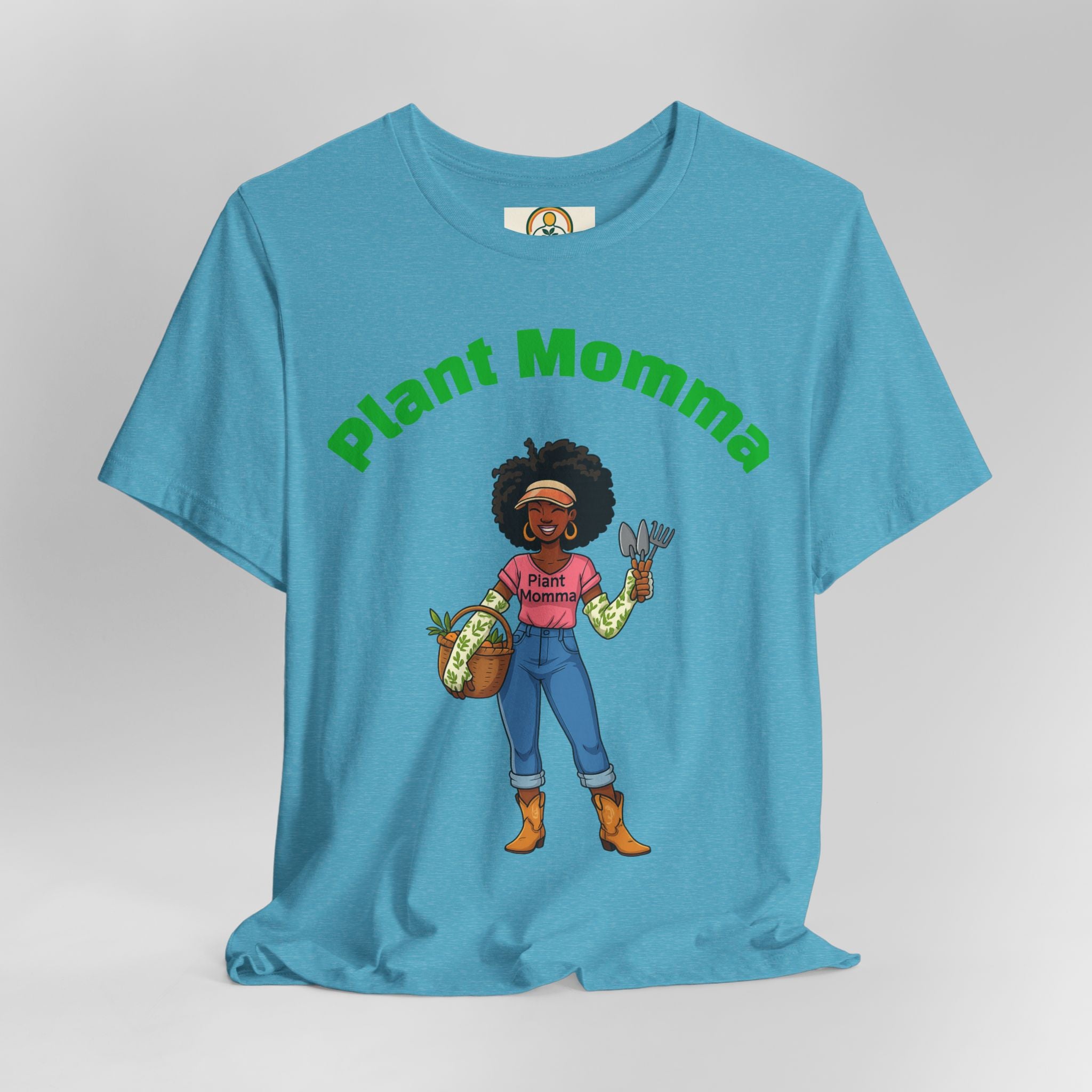 Plant Momma T‑Shirt — Cute Afro Garden Mom Graphic Tee