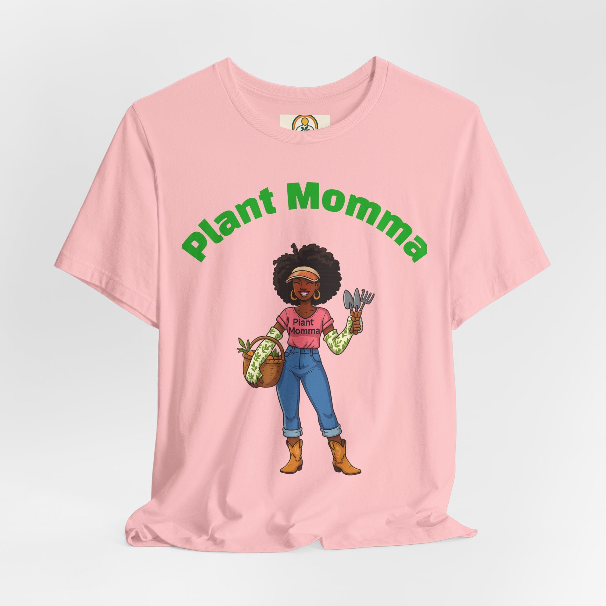 Plant Momma T‑Shirt — Cute Afro Garden Mom Graphic Tee