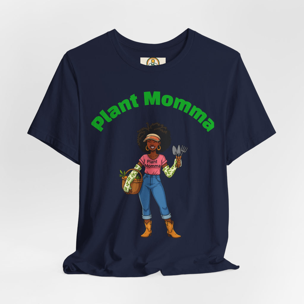 Plant Momma T‑Shirt — Cute Afro Garden Mom Graphic Tee