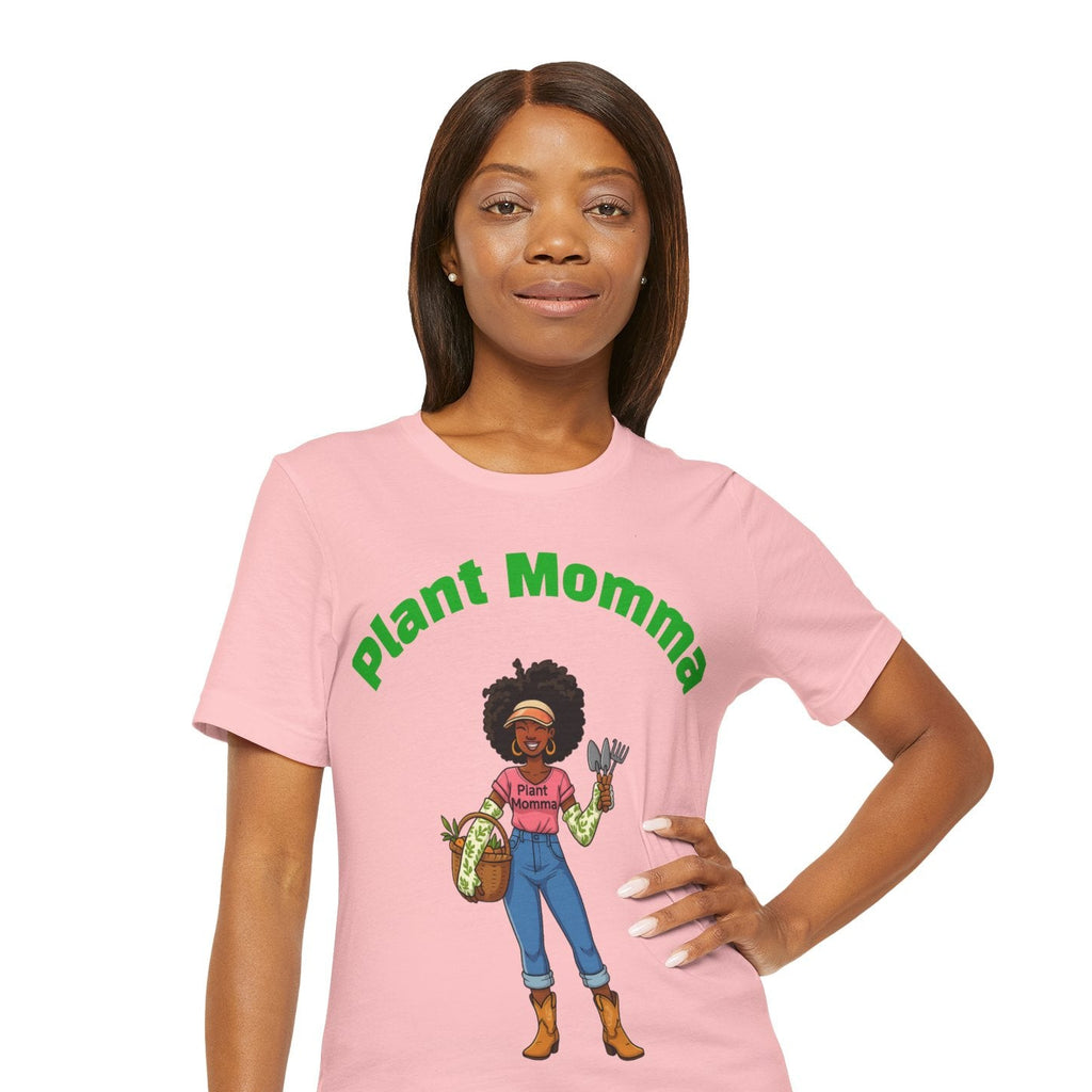 Plant Momma T‑Shirt — Cute Afro Garden Mom Graphic Tee