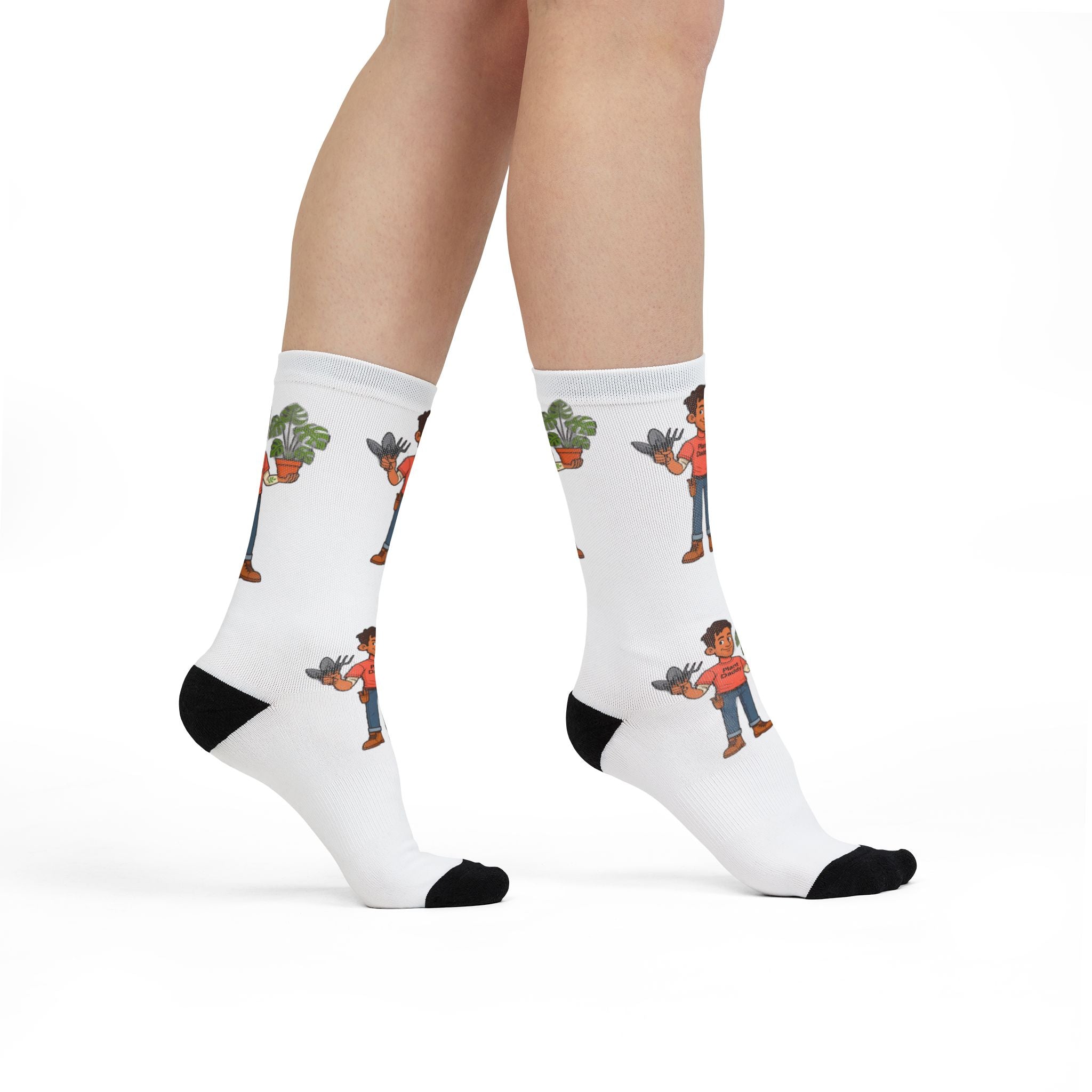 Gardener Character Crew Socks — Plant Lover Sublimation Socks