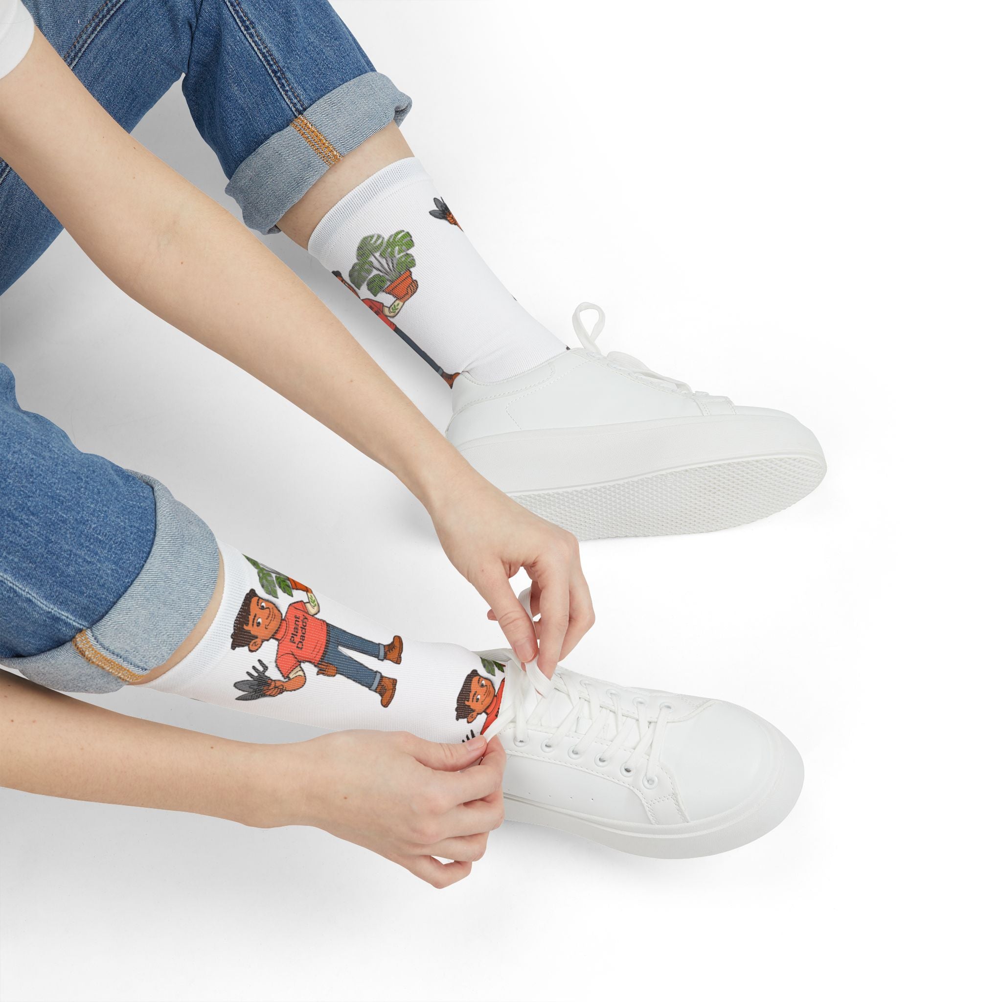 Gardener Character Crew Socks — Plant Lover Sublimation Socks