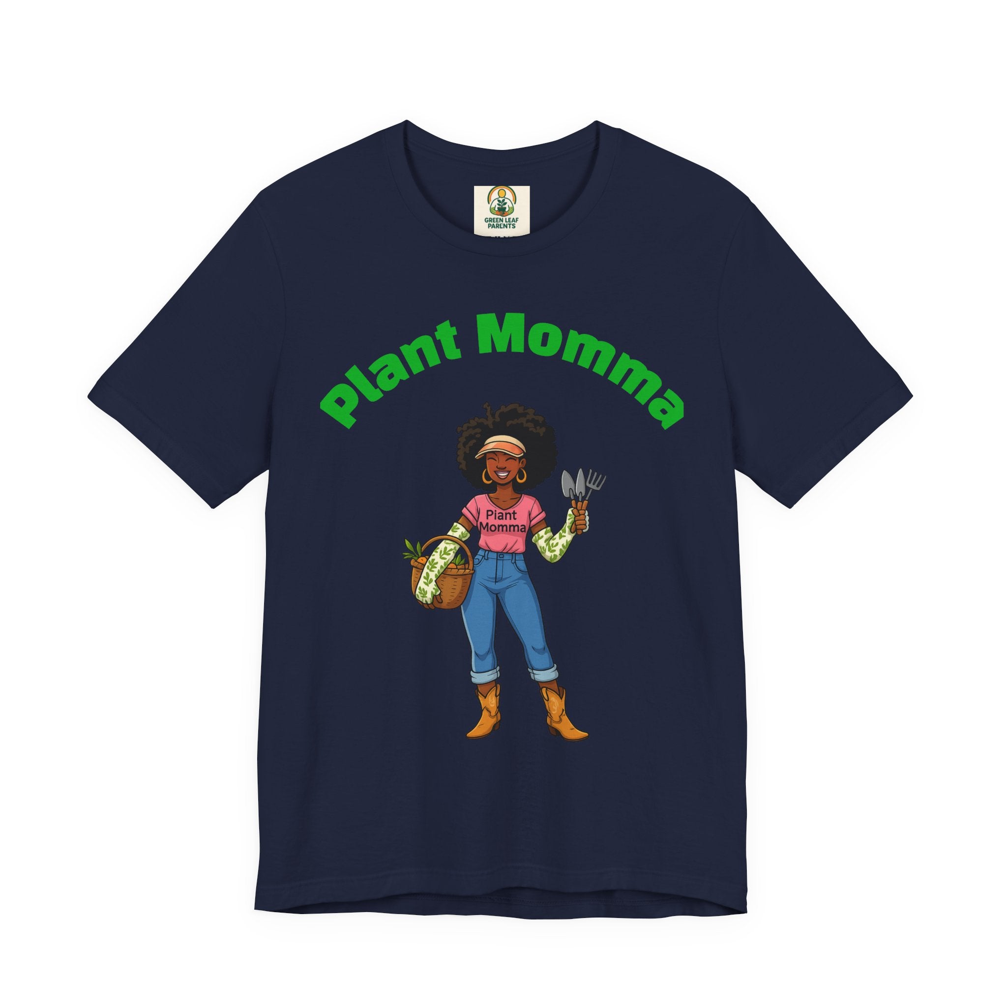 Plant Momma T‑Shirt — Cute Afro Garden Mom Graphic Tee