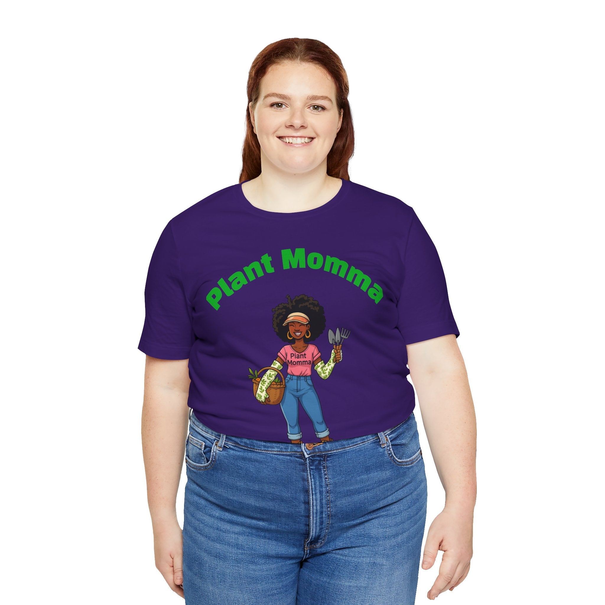 Plant Momma T‑Shirt — Cute Afro Garden Mom Graphic Tee
