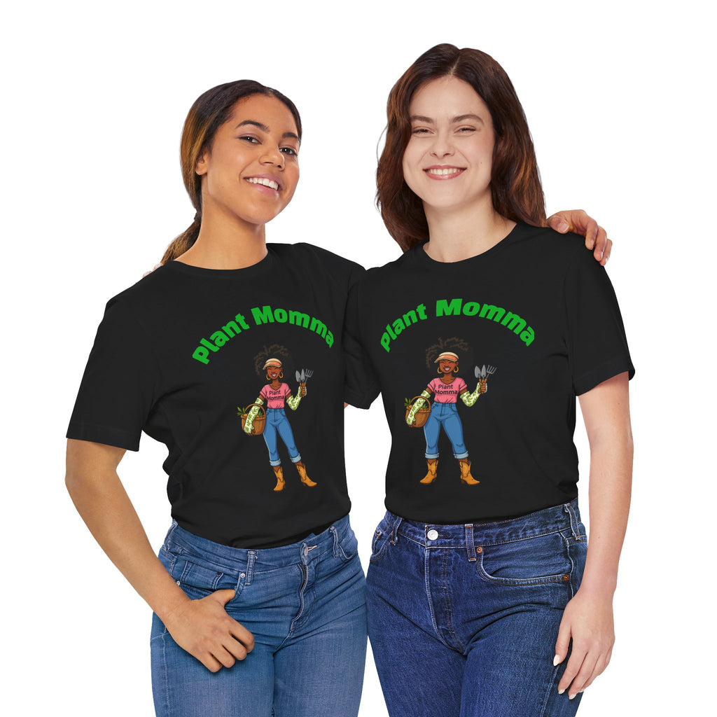 Plant Momma T‑Shirt — Cute Afro Garden Mom Graphic Tee