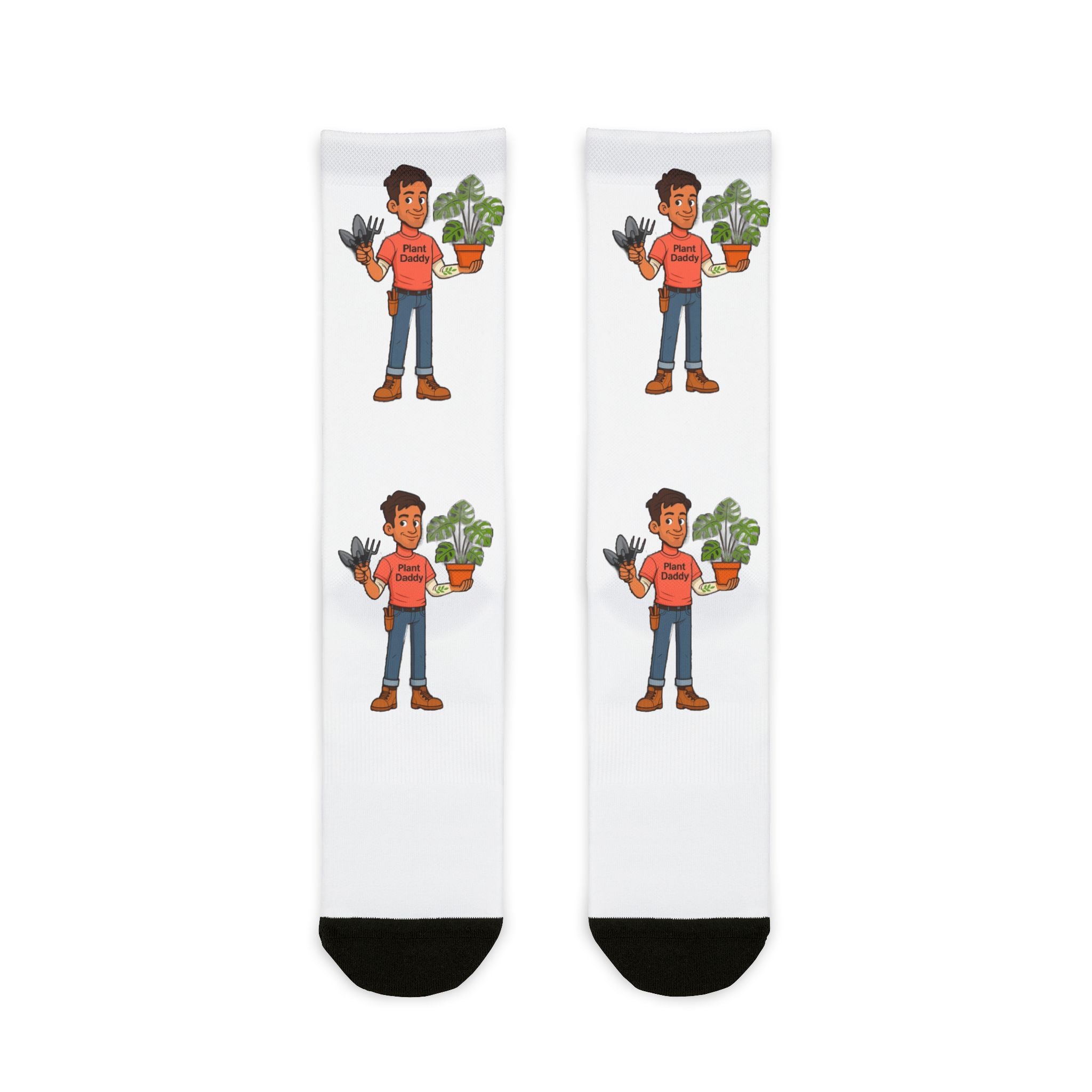 Gardener Character Crew Socks — Plant Lover Sublimation Socks