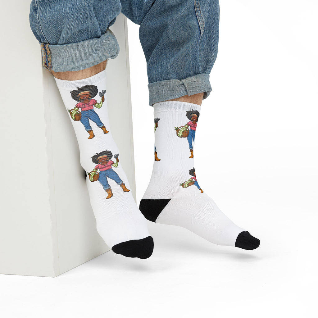 Gardener Girl Crew Socks — Sublimation Printed Gardening Socks