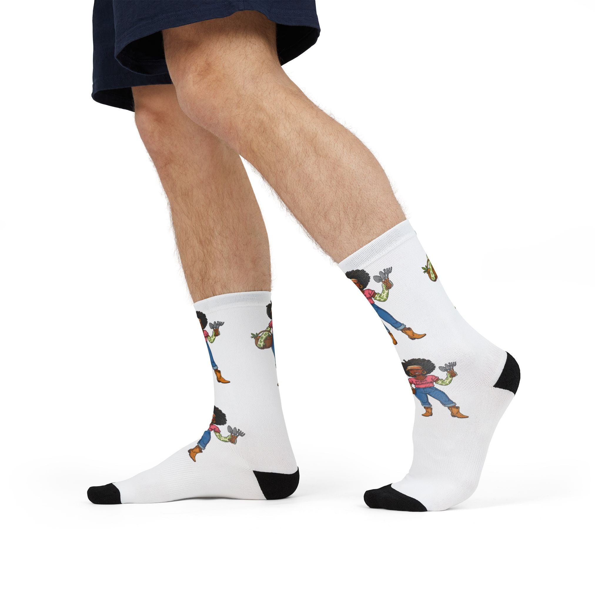 Gardener Girl Crew Socks — Sublimation Printed Gardening Socks