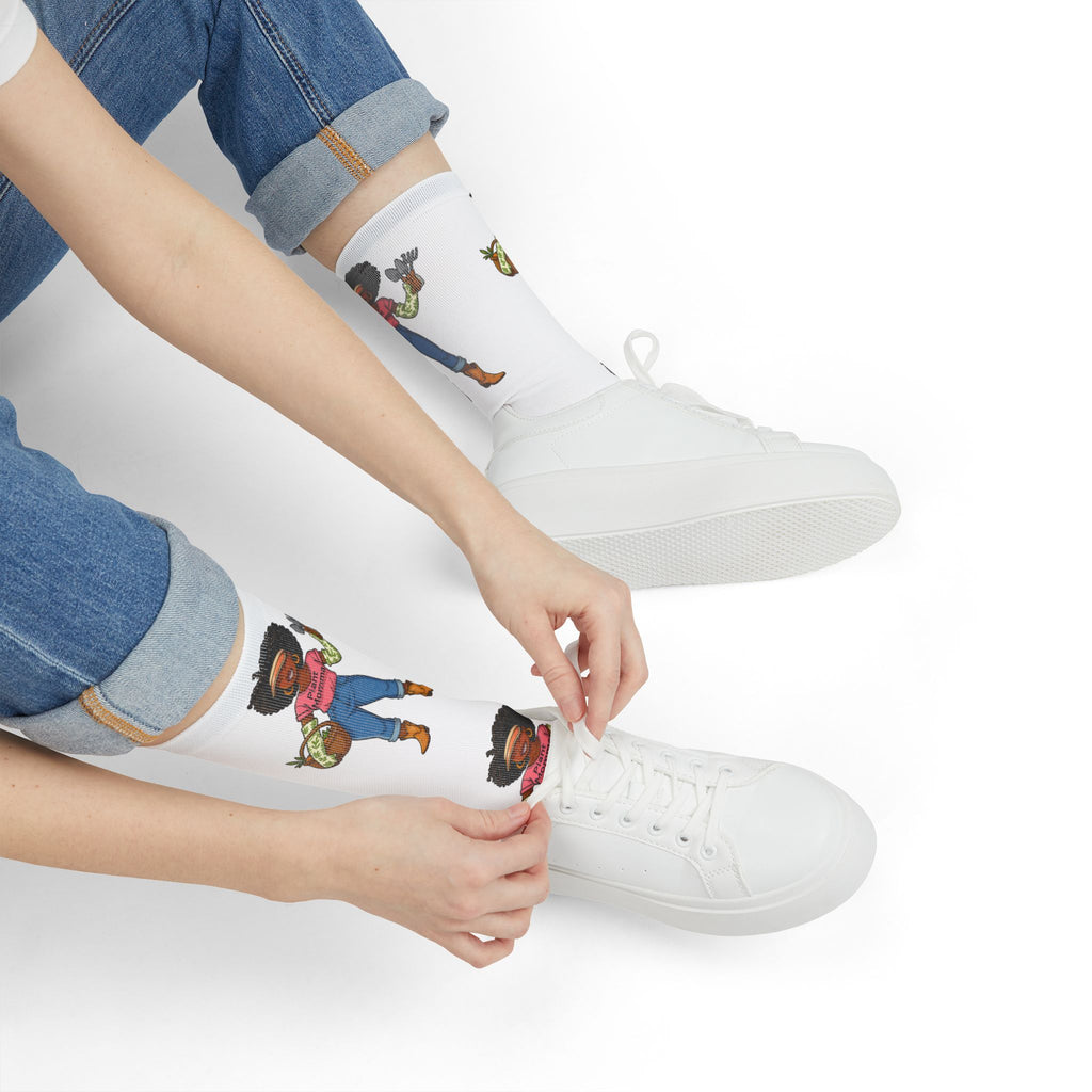 Gardener Girl Crew Socks — Sublimation Printed Gardening Socks