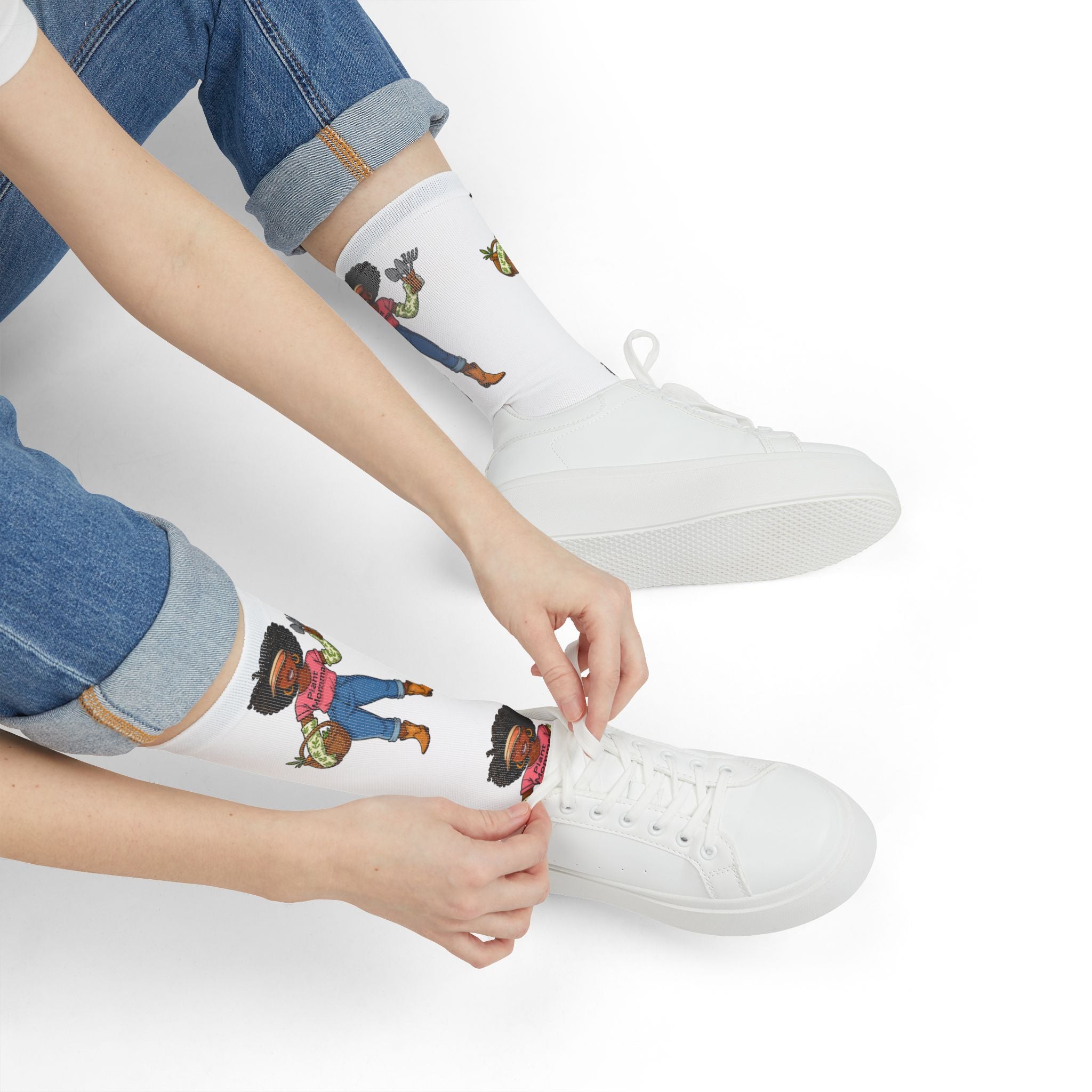 Gardener Girl Crew Socks — Sublimation Printed Gardening Socks